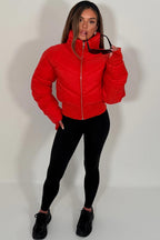 Cropped Puffer Jacket Red