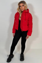 Hooded Puffer Jacket Red