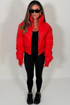 Cropped Puffer Jacket Red