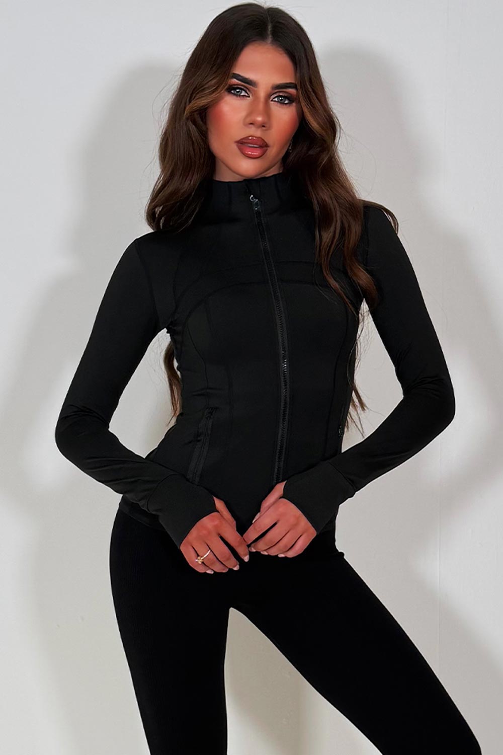 Black Zip Up Sports Jacket