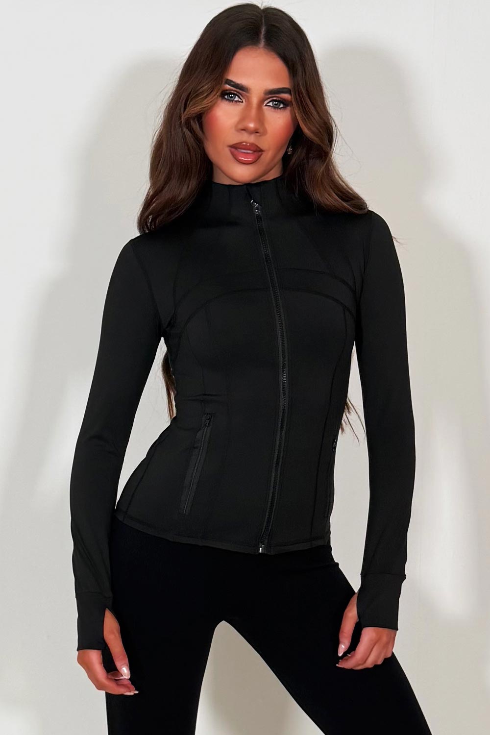 Black Zip Up Sports Jacket