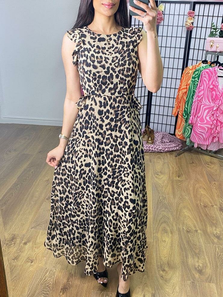 Tara Leopard Print Cut Out Maxi Dress