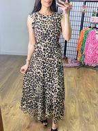 Tara Leopard Print Cut Out Maxi Dress