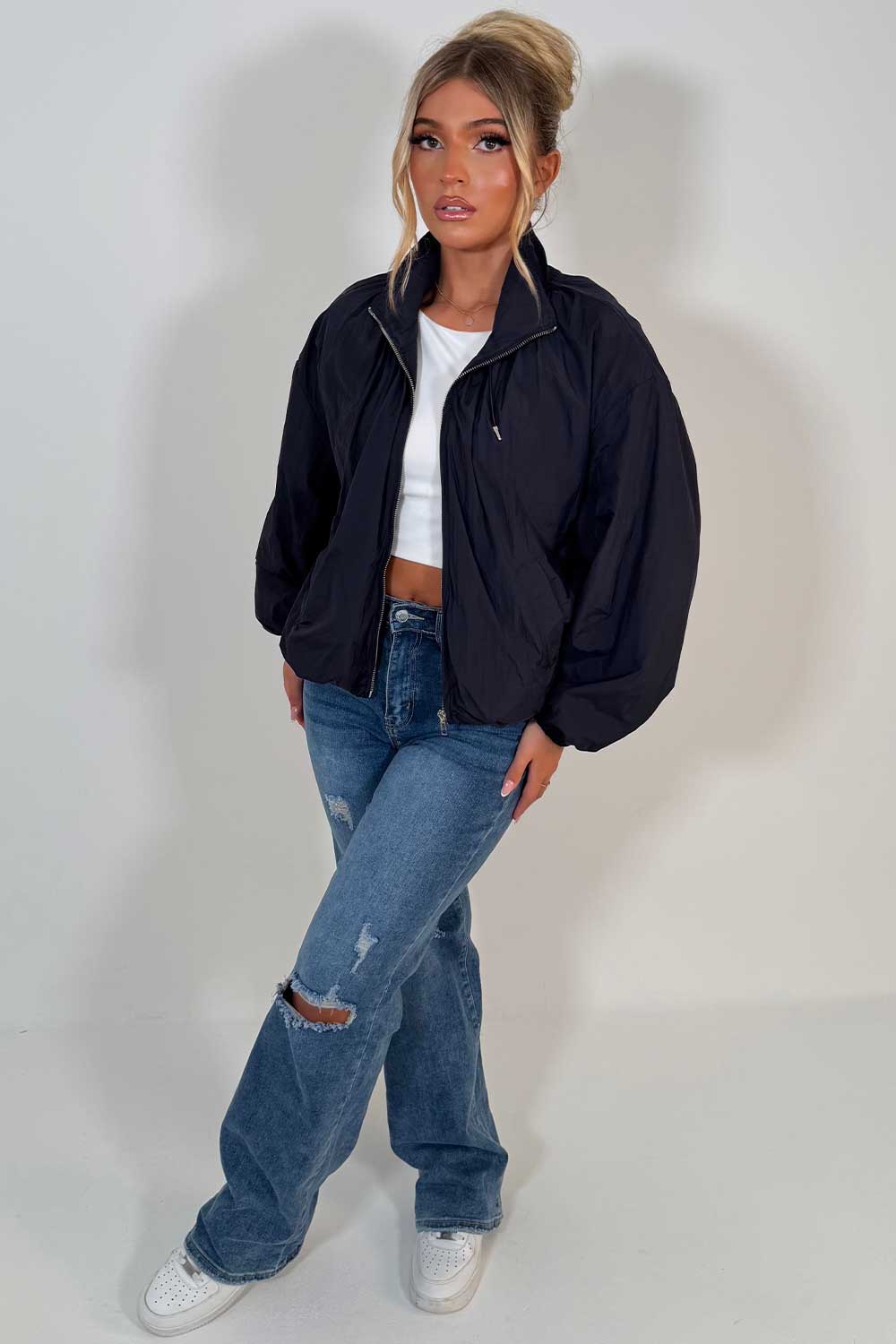 Funnel Neck Jacket Navy