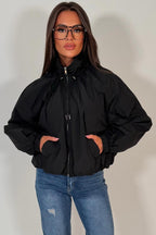 Black Funnel Neck Jacket