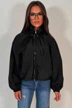 Black Funnel Neck Jacket