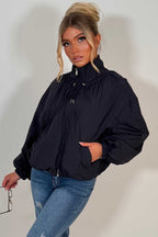 Funnel Neck Jacket Navy