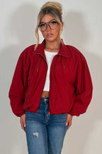 Funnel Neck Jacket Burgundy