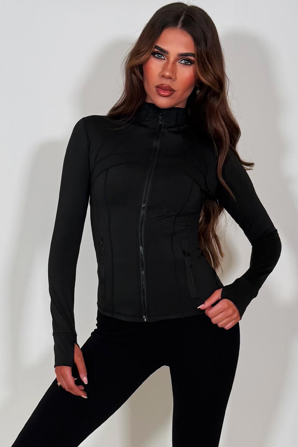 Black Zip Up Sports Jacket