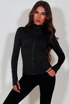 Black Zip Up Sports Jacket