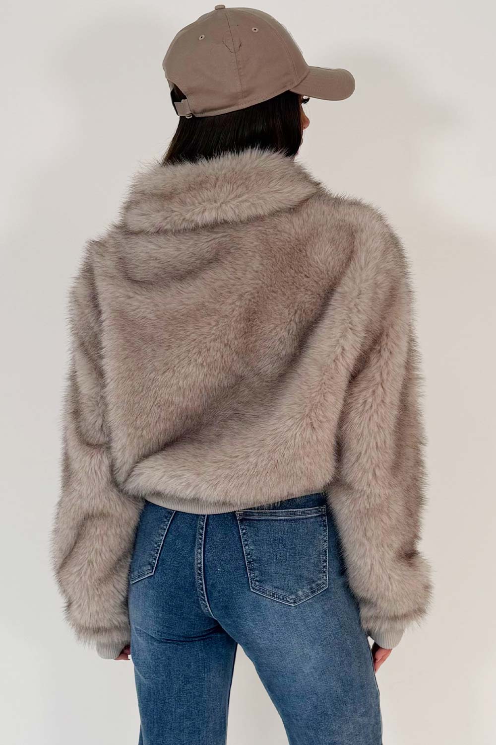 Faux Fur Jacket Beige