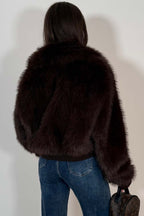 Faux Fur Jacket Brown