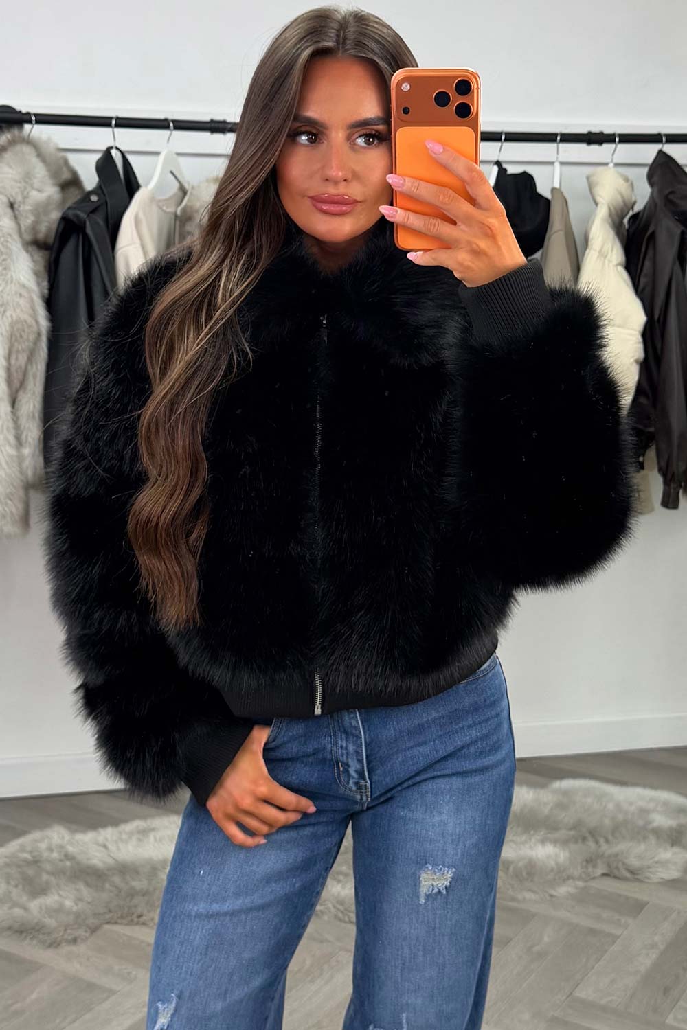 Black Faux Fur Jacket