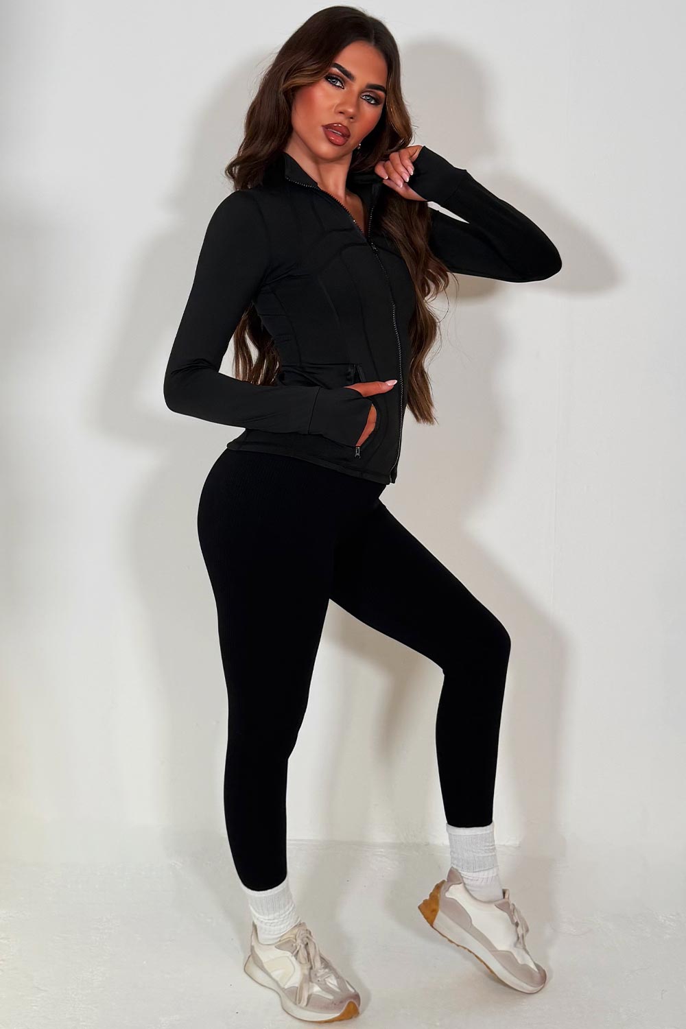 Black Zip Up Sports Jacket