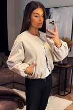 Soft Bomber Jacket Beige
